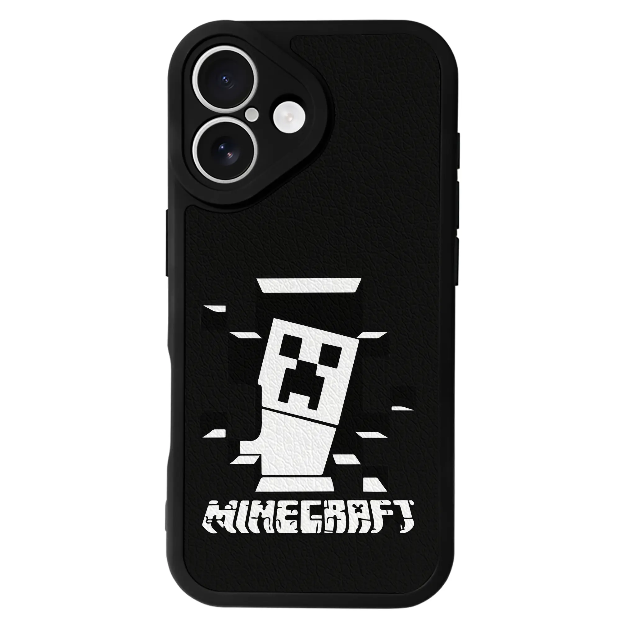 マイクラ グッズ  マイクラ - IPhone 16シリーズ対応 ・ シリコンスマホケース ・ レザー調 ・ 高精度フィット ・ 耐衝撃 ・ ワイヤレス充電対応 ・ 精密カット